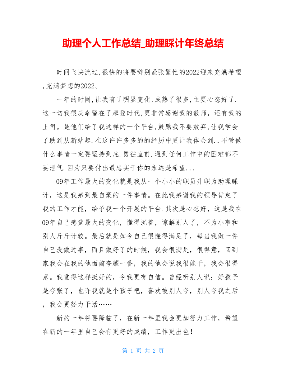 助理个人工作总结助理会计年终总结.doc_第1页