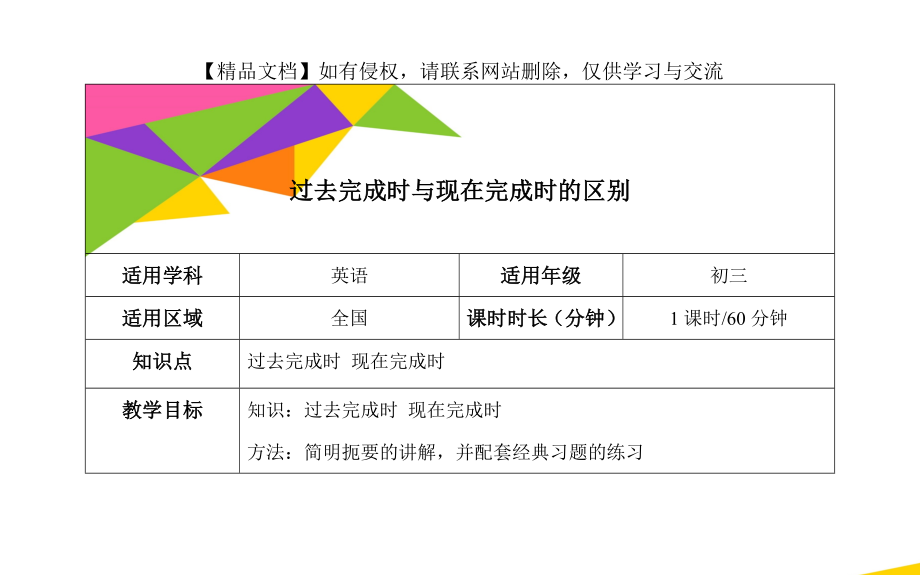 过去完成时与现在完成时的区别.doc_第1页