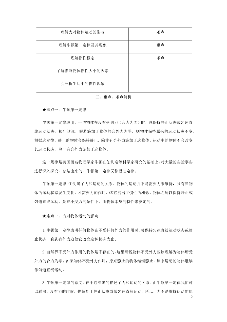 2021_2021学年八年级物理寒假辅导讲义专题10牛顿第一定律含解析新版新人教版.docx_第2页