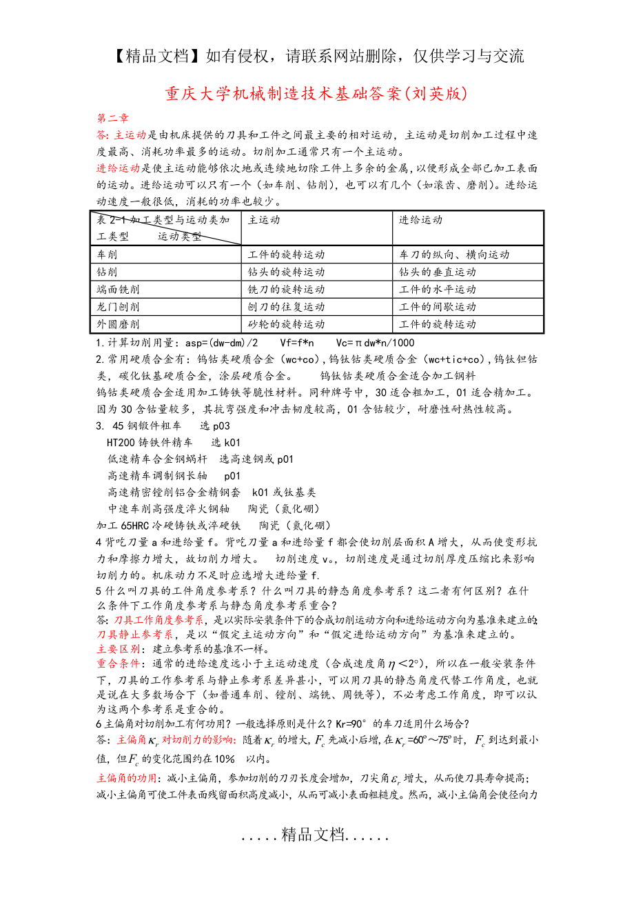 重庆大学机械制造技术基础答案(刘英版).doc_第2页