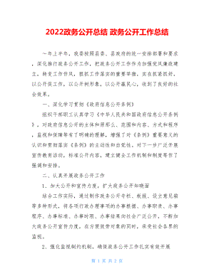 2022政务公开总结政务公开工作总结.doc