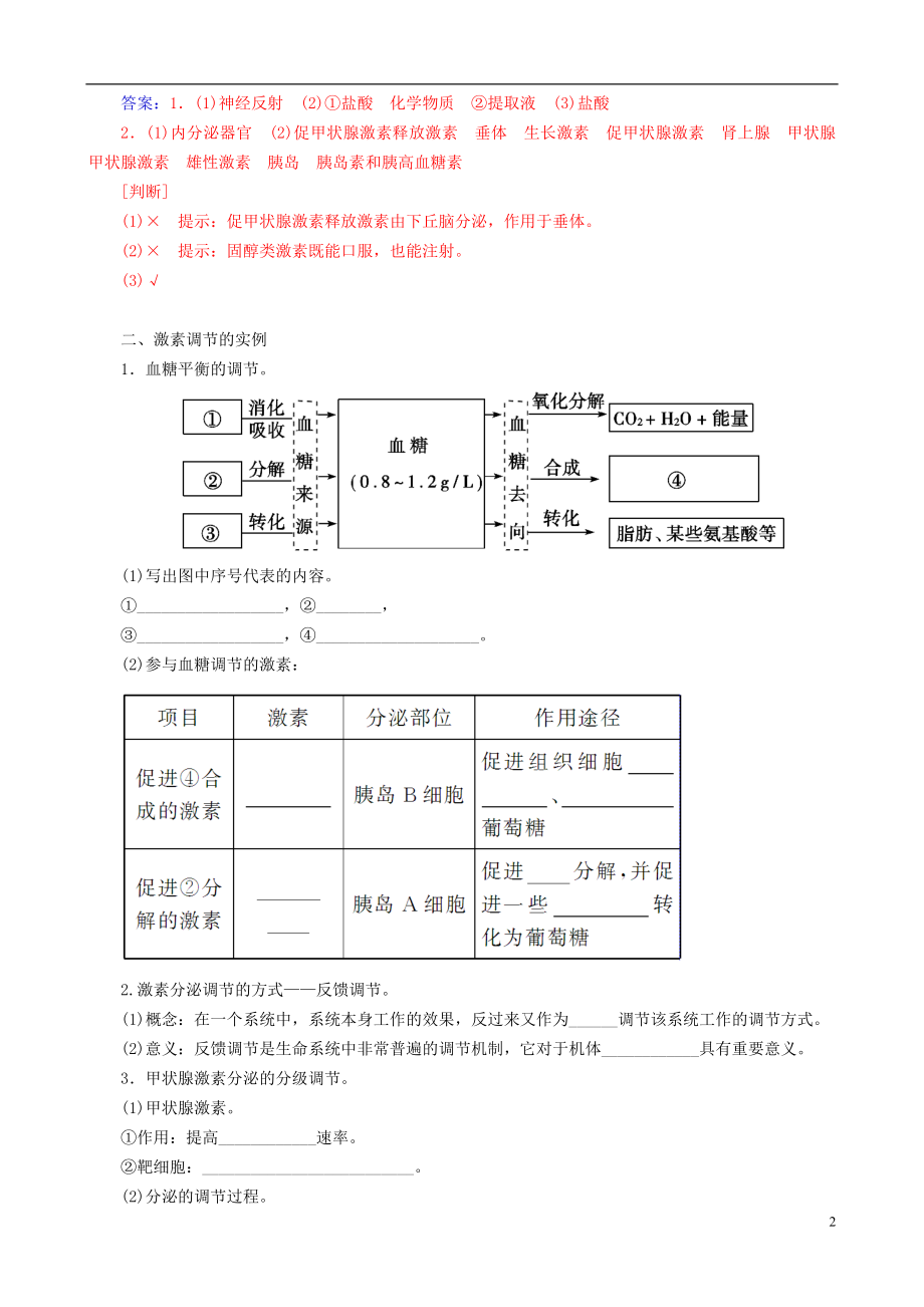 2021_2021高中生物2.2通过激素的调节练习新人教版必修3.doc_第2页