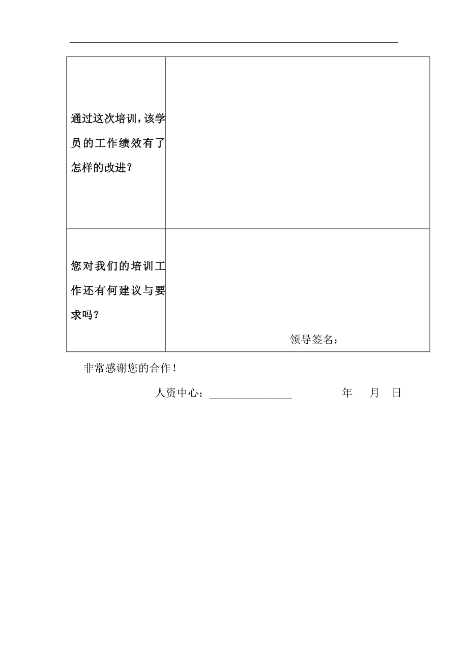 企业管理讲师课程 企业内训表格培训效果跟踪表.doc_第2页