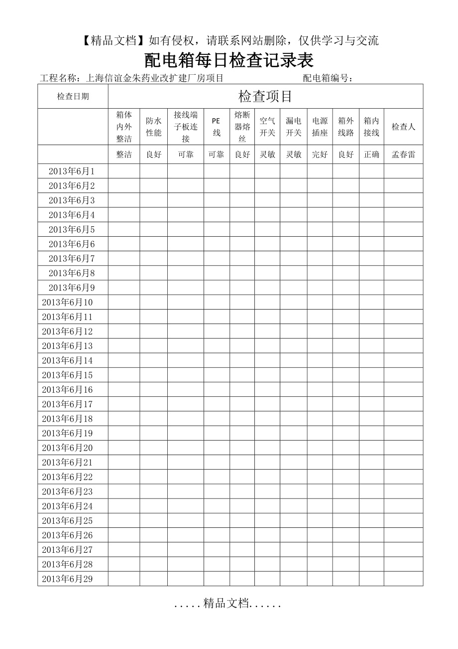 配电箱每日检查记录表97123.doc_第2页