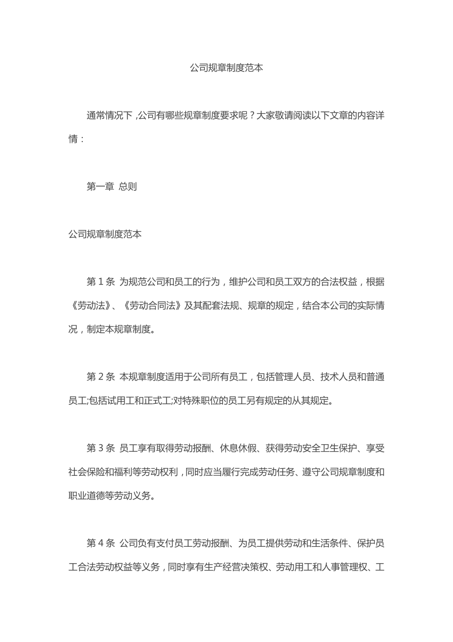 公司规章制度范本2.docx_第1页