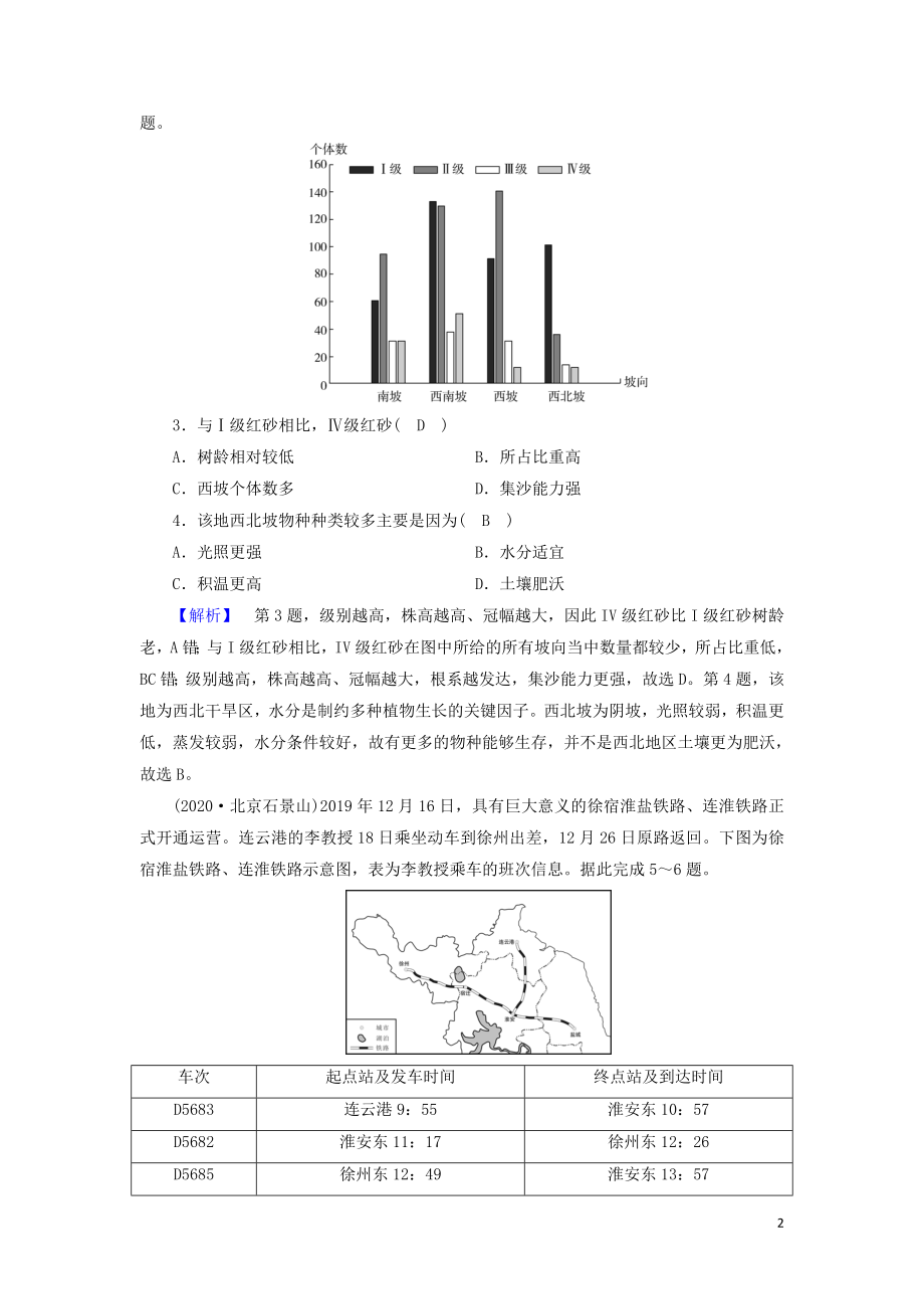 2021届高考地理二轮复习自然地理选择题部分考点增分组合练2含解析新人教版.doc_第2页