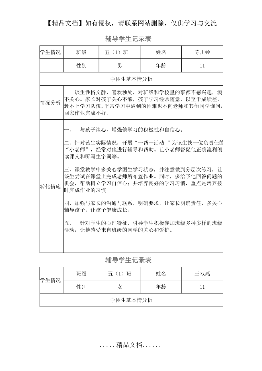 辅导学生记录表.doc_第2页