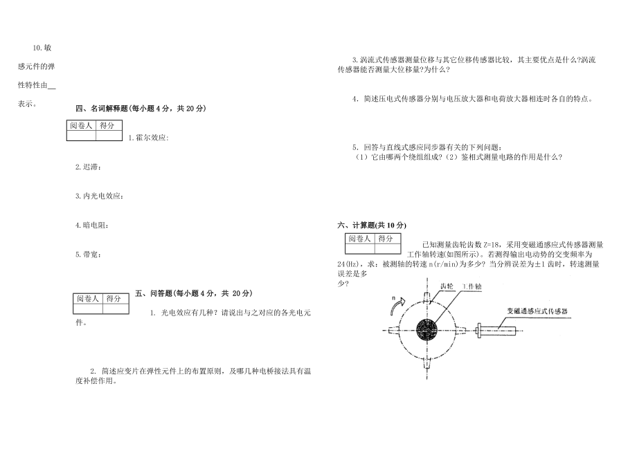 《传感器技术与应用》考卷A.doc_第2页