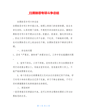 扫黑除恶专项斗争总结.doc