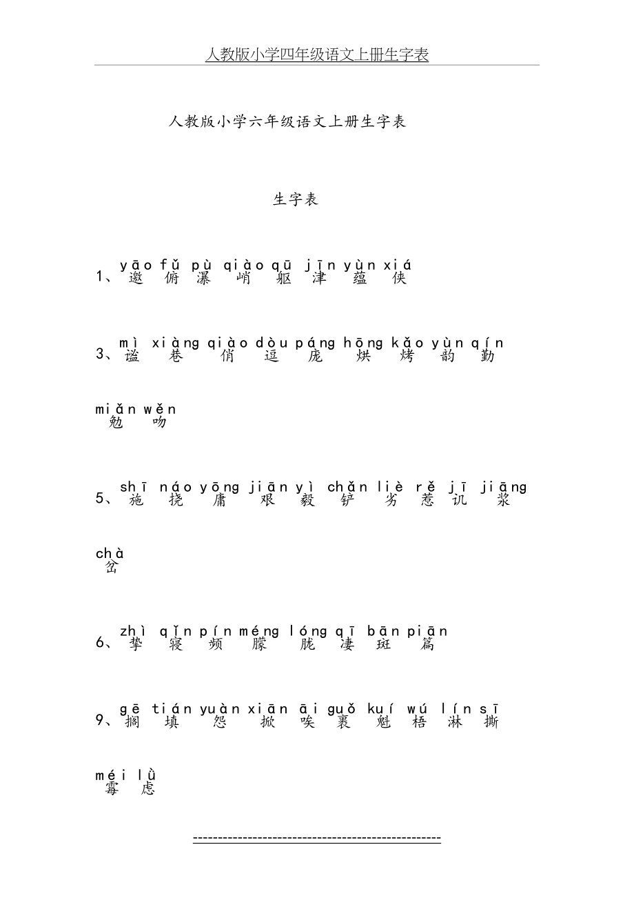 小学六年级语文生字表(上下册).doc_第2页