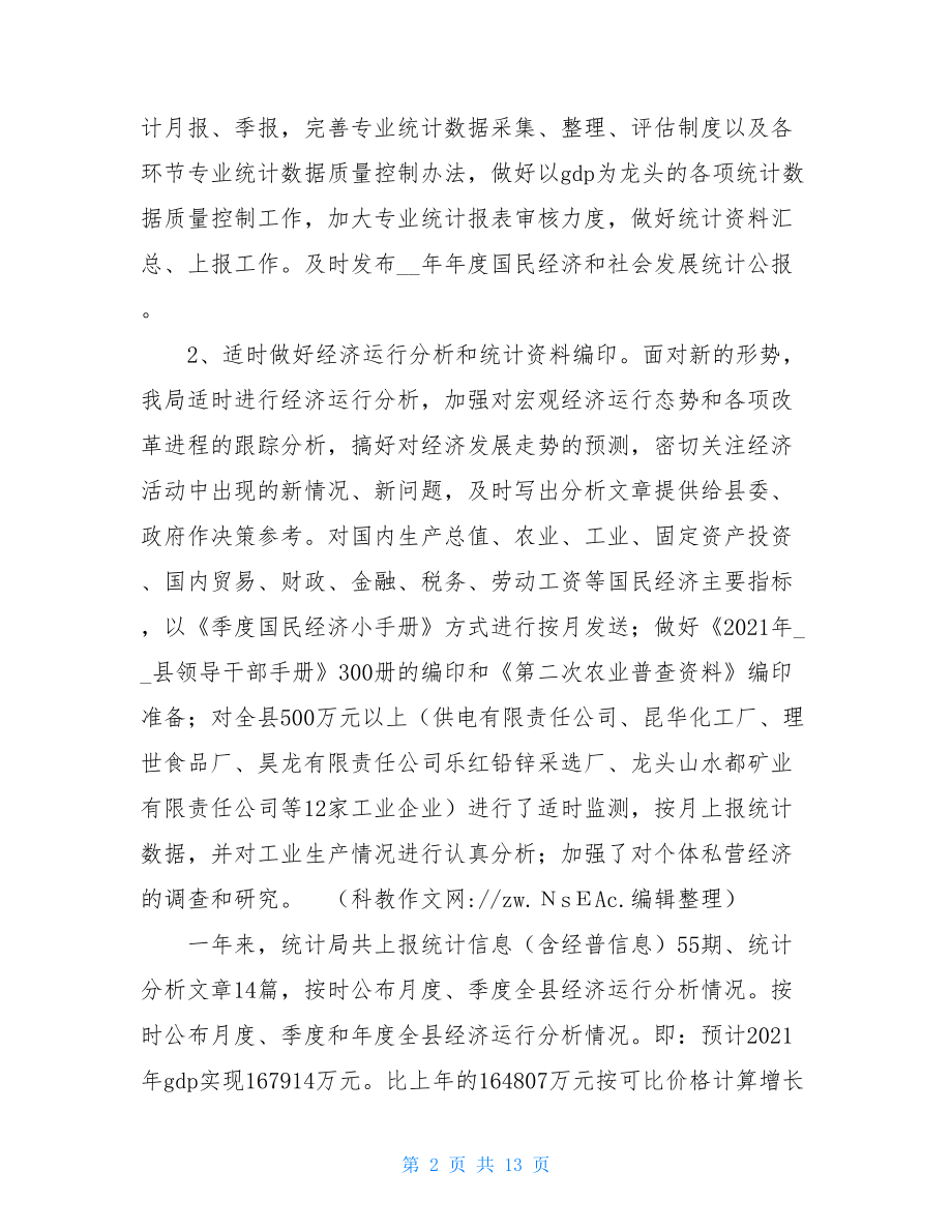 2021年统计工作年终总结统计工作个人年终总结.doc_第2页