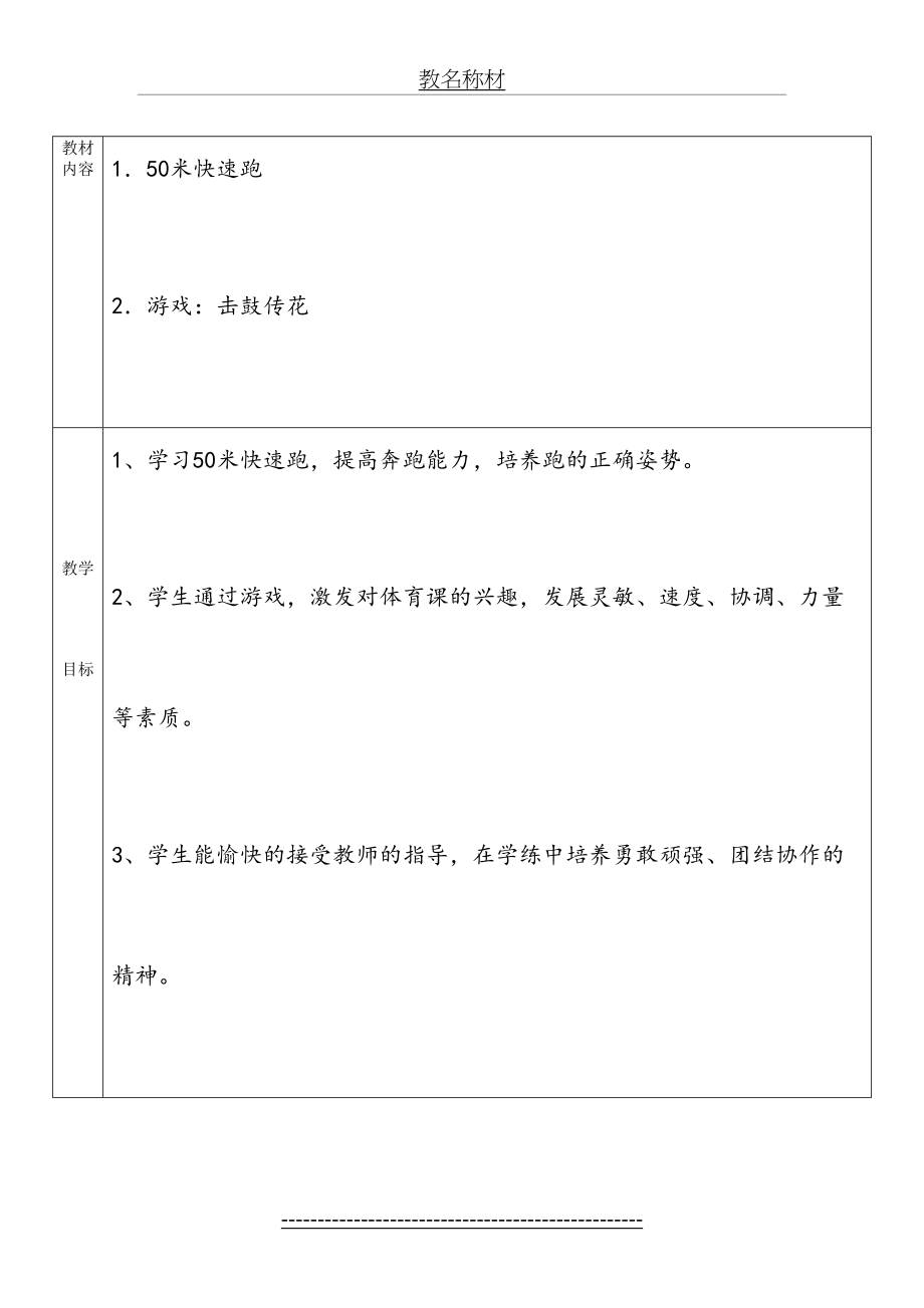 小学体育课50米快速跑教案(1).doc_第2页