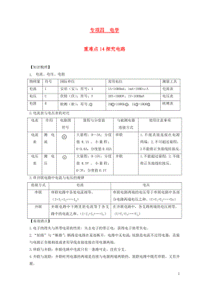 2021年中考物理重点难点专练14探究电路含解析.docx