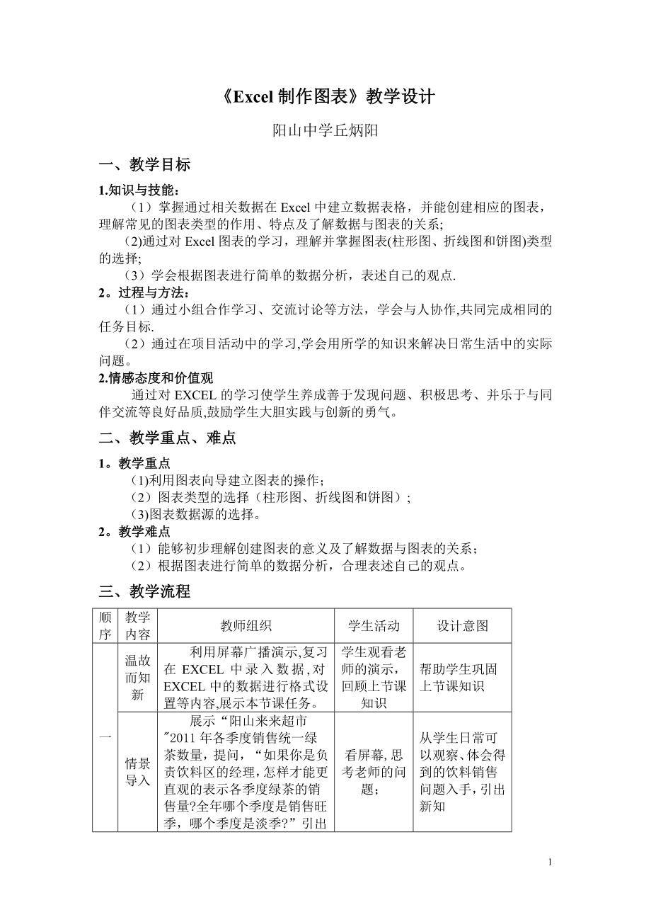 《Excel制作图表》教学设计.doc_第1页