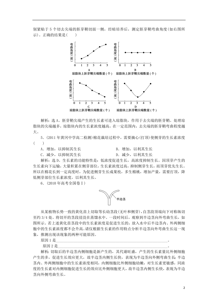 2021年高中生物 电子题库 第3章第2节知能过关演练 新人教版必修3.doc_第2页