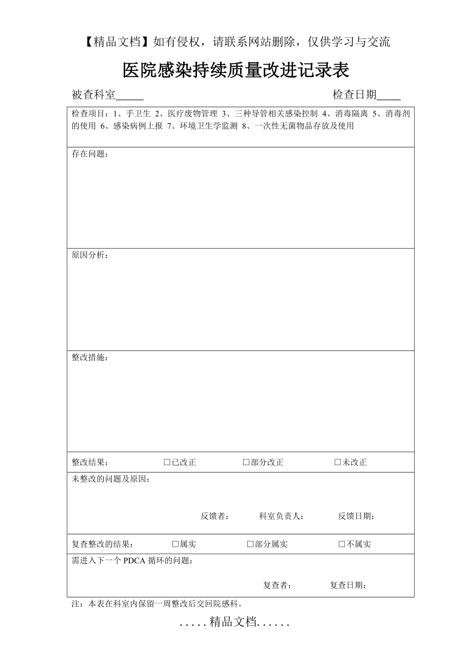 院感质量持续改进记录表.doc_第2页