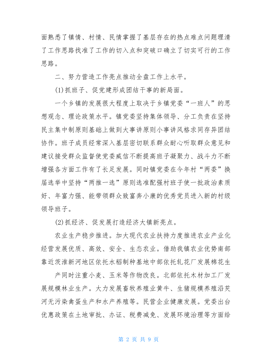 镇党委书记个人工作总结.doc_第2页