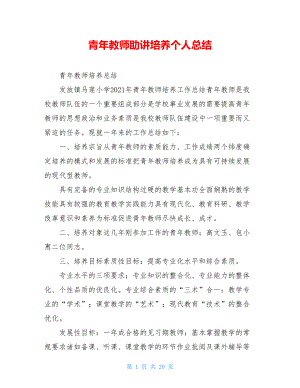 青年教师助讲培养个人总结.doc