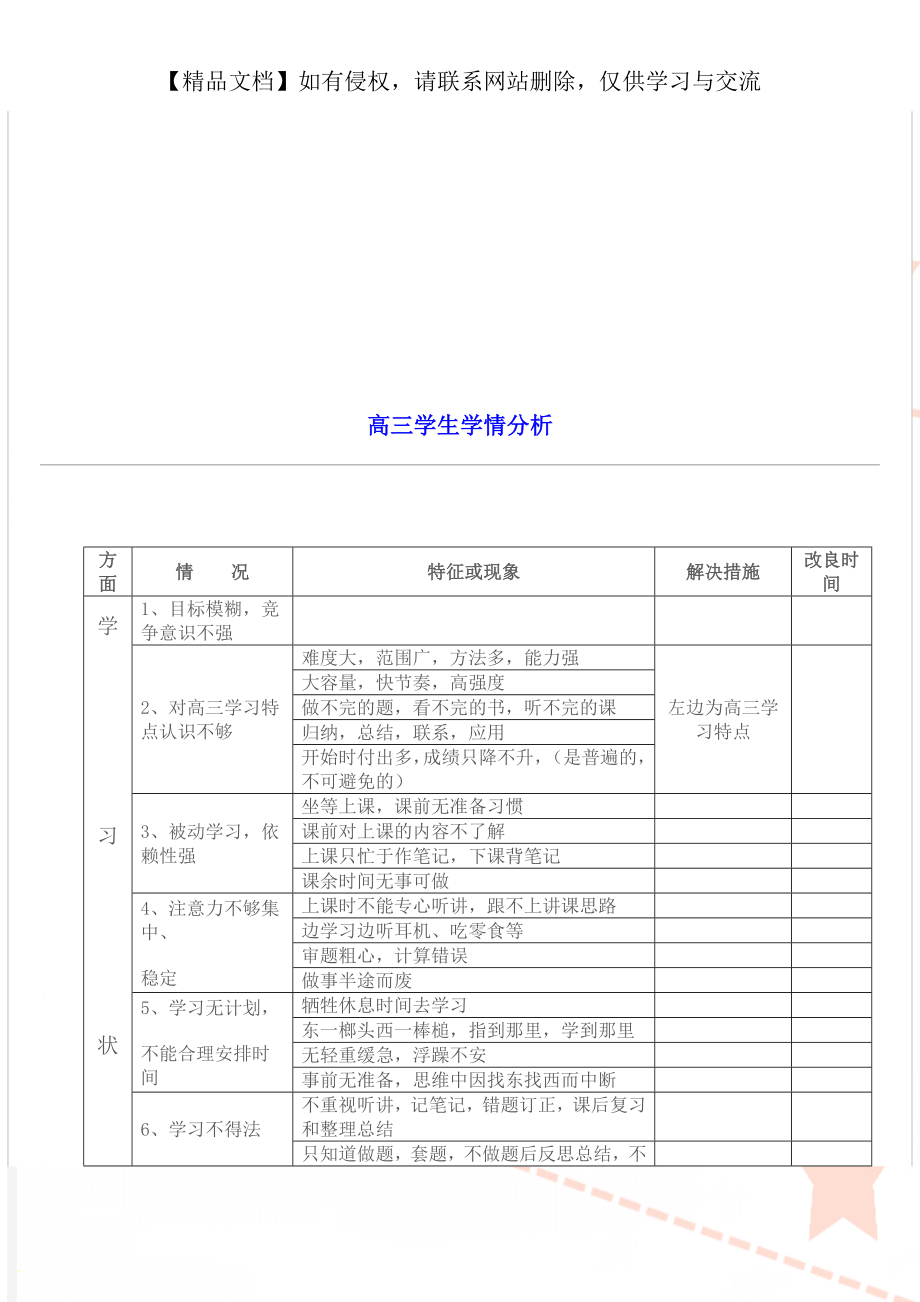 高三学生学情分析.doc_第1页