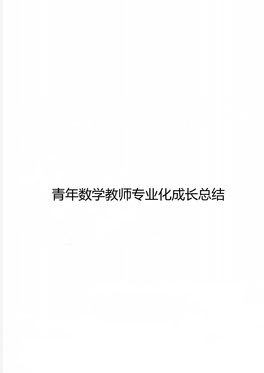 青年数学教师专业化成长总结.doc_第1页