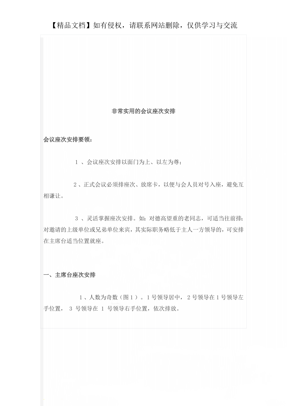 非常实用的会议座次安排.doc_第1页