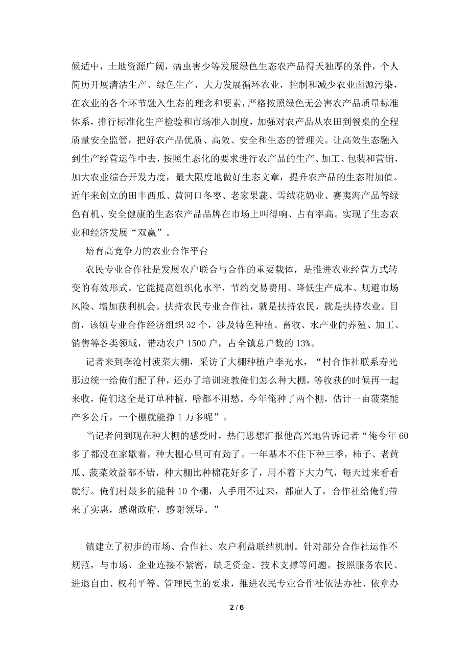 关于乡镇发展高效生态农业的调研报告.doc_第2页