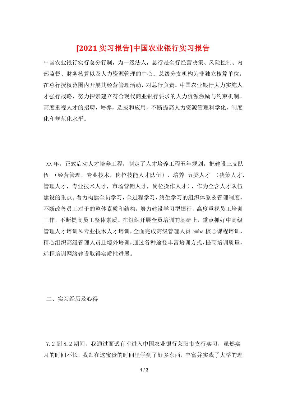 [2021实习报告]中国农业银行实习报告.doc_第1页