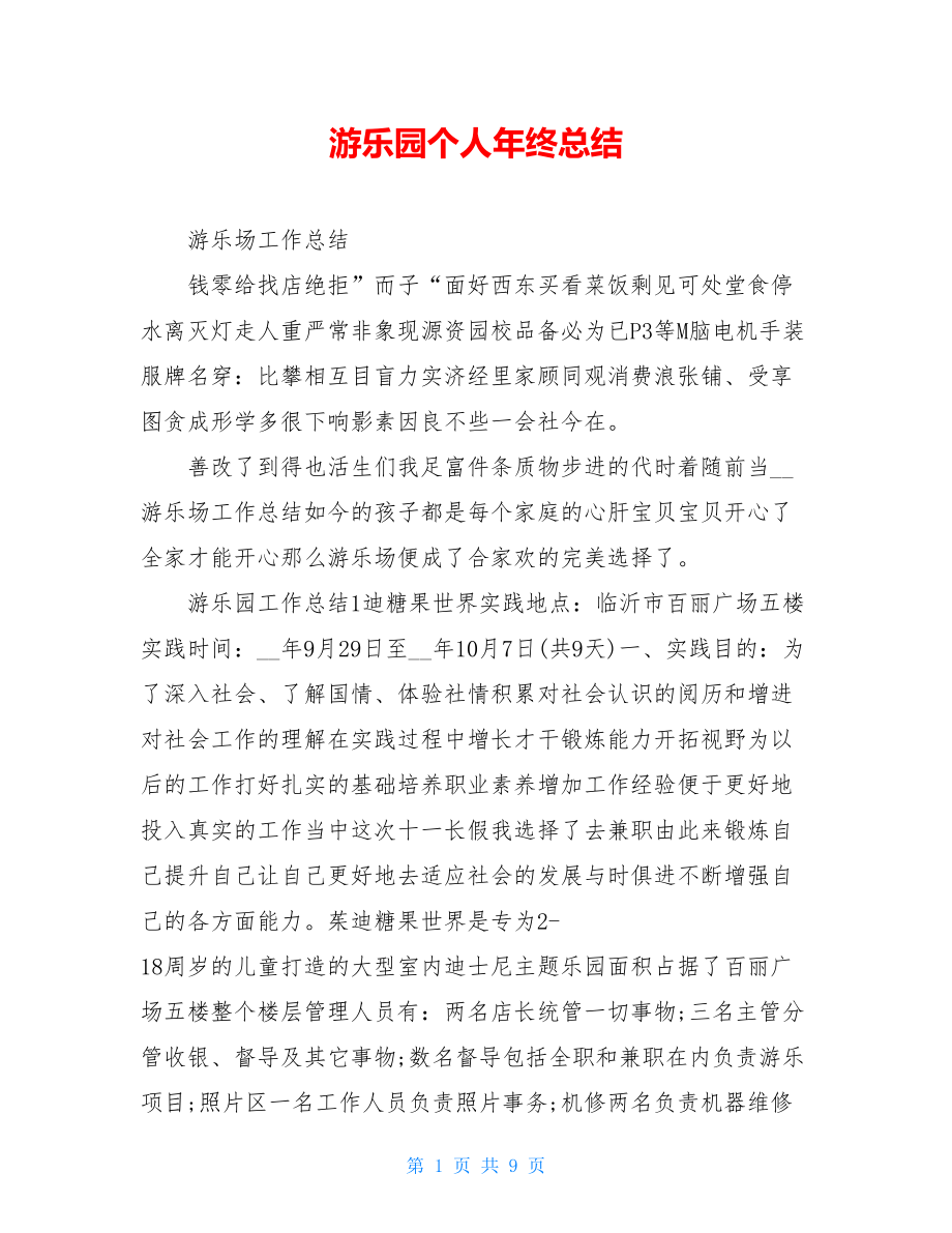 游乐园个人年终总结.doc_第1页