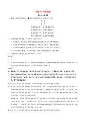 2021年高考语文高考题和高考模拟题分项版汇编专题05诗歌鉴赏含解析.doc