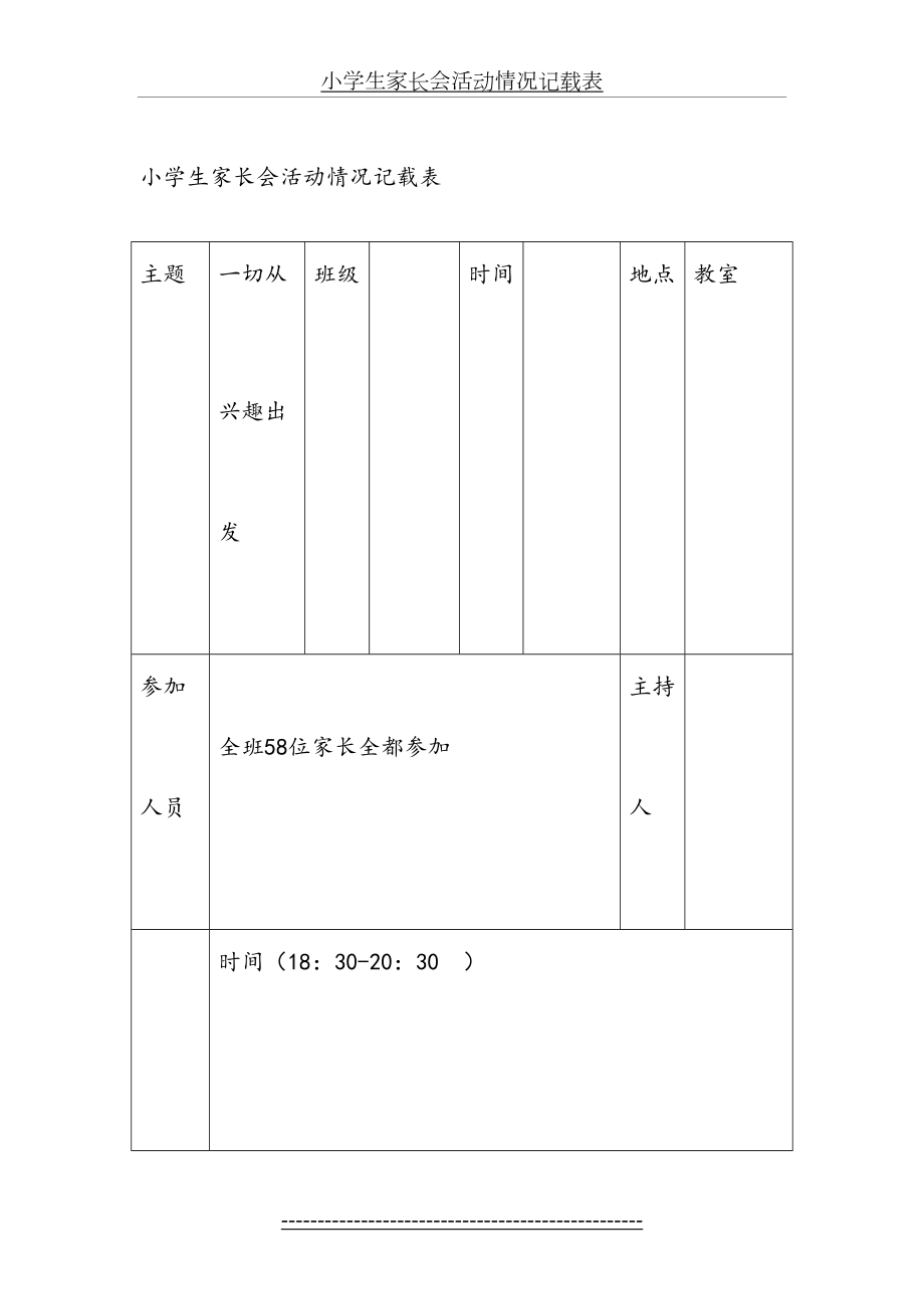 小学生家长会活动情况记录表.doc_第2页