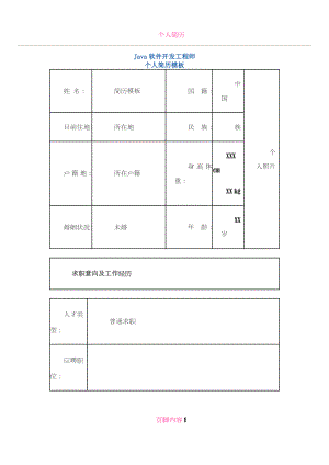 java软件开发工程师-个人简历模板.docx