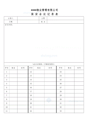 保安会议记录表_secret.doc