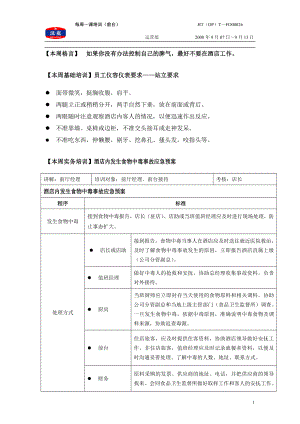 连锁商务品牌中高端酒店资料 酒店内发生食物中毒事故应急预案.doc