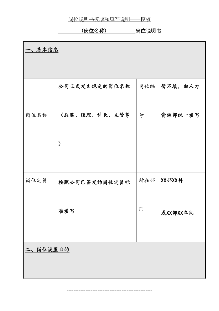 岗位说明书模版和填写说明——模板.doc_第2页