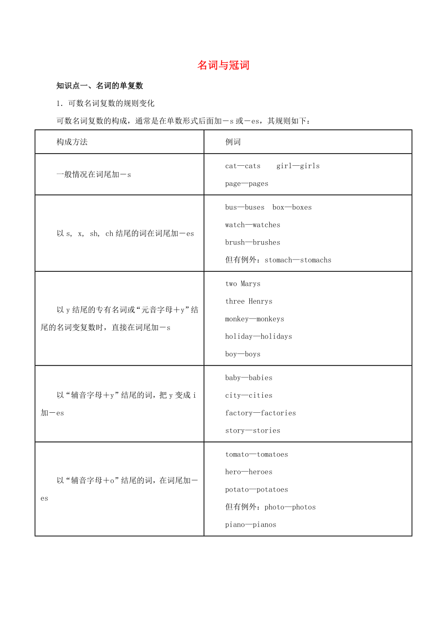 2021年高考英语二轮复习名词与冠词考点讲解含解析.docx_第1页