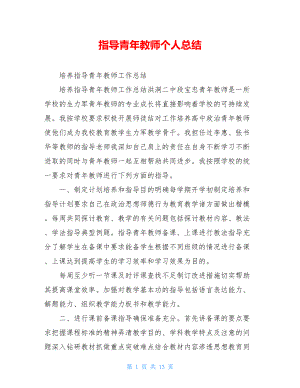 指导青年教师个人总结.doc