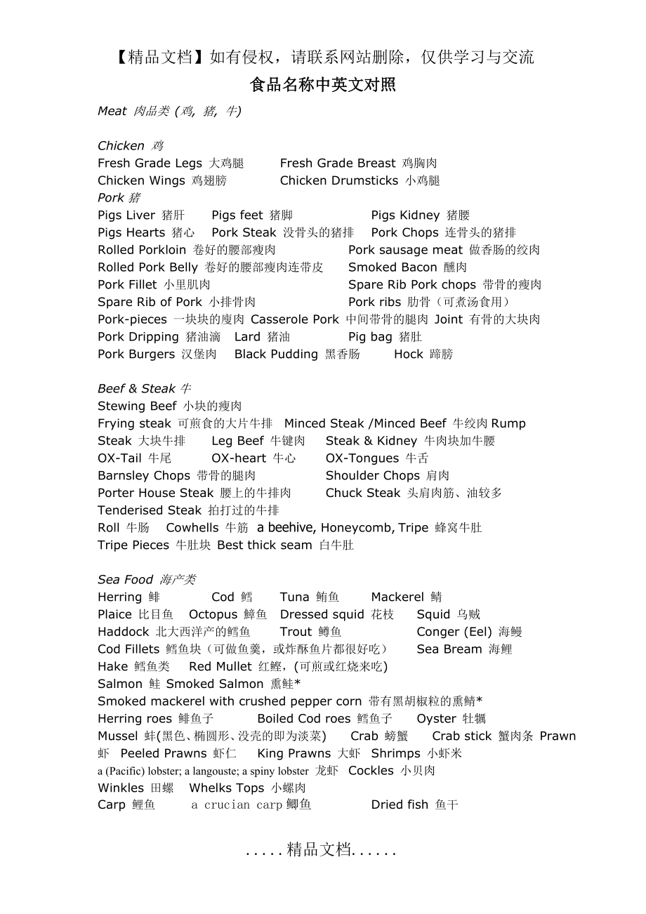 食品名称中英文对照.doc_第2页