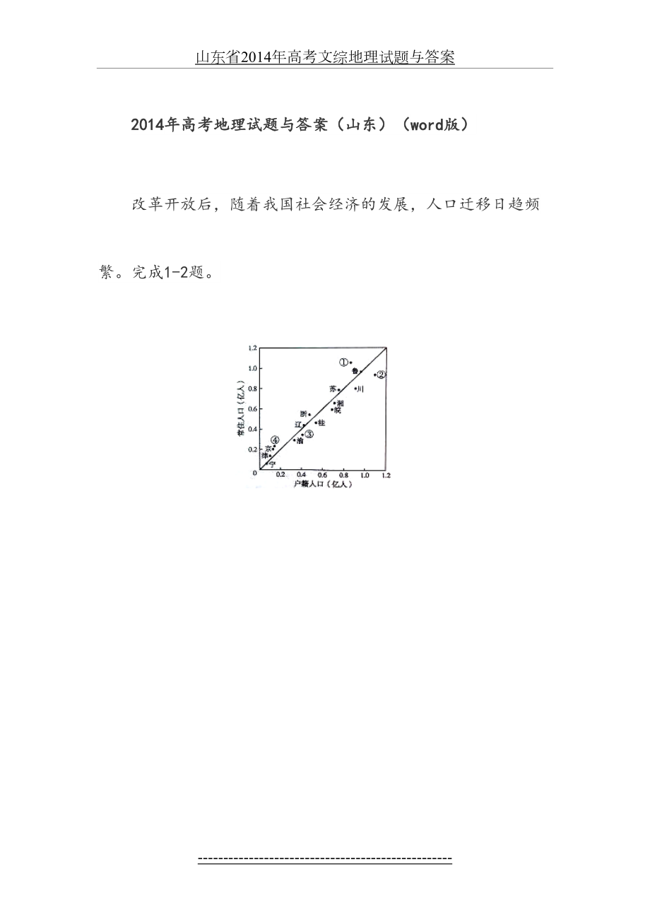 山东省高考文综地理试题与答案.doc_第2页