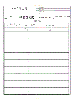 8S管理制度及全套检查表等.doc