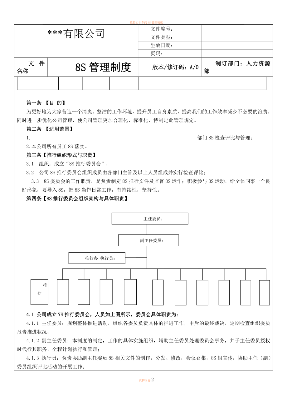 8S管理制度及全套检查表等.doc_第2页