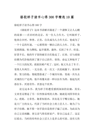 骆驼祥子读书心得300字精选10篇例文.docx