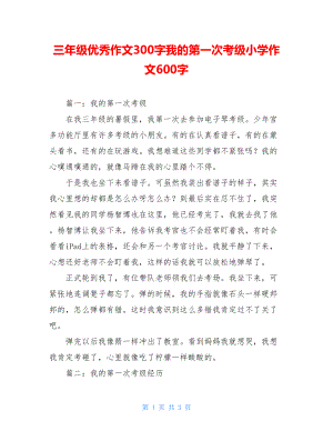 三年级优秀作文300字我的第一次考级小学作文600字.doc