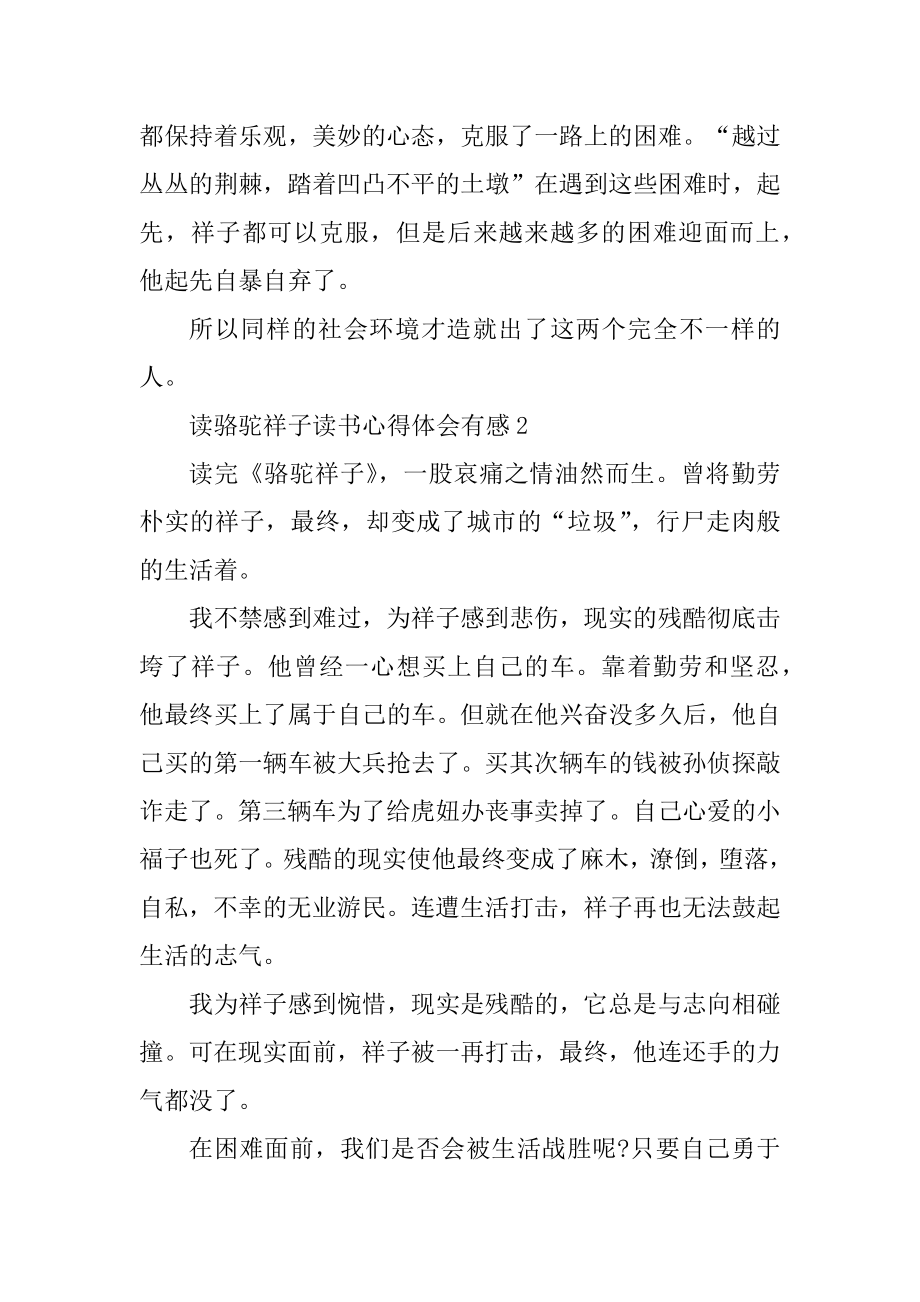 读骆驼祥子读书心得体会有感最新.docx_第2页