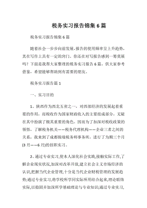 税务实习报告锦集6篇.docx