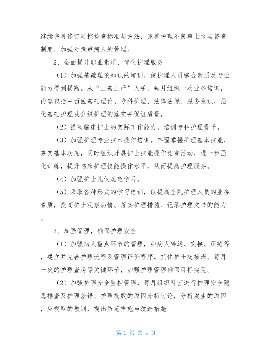 2021优质护理工作计划范文-护士个人工作计划2021.doc_第2页