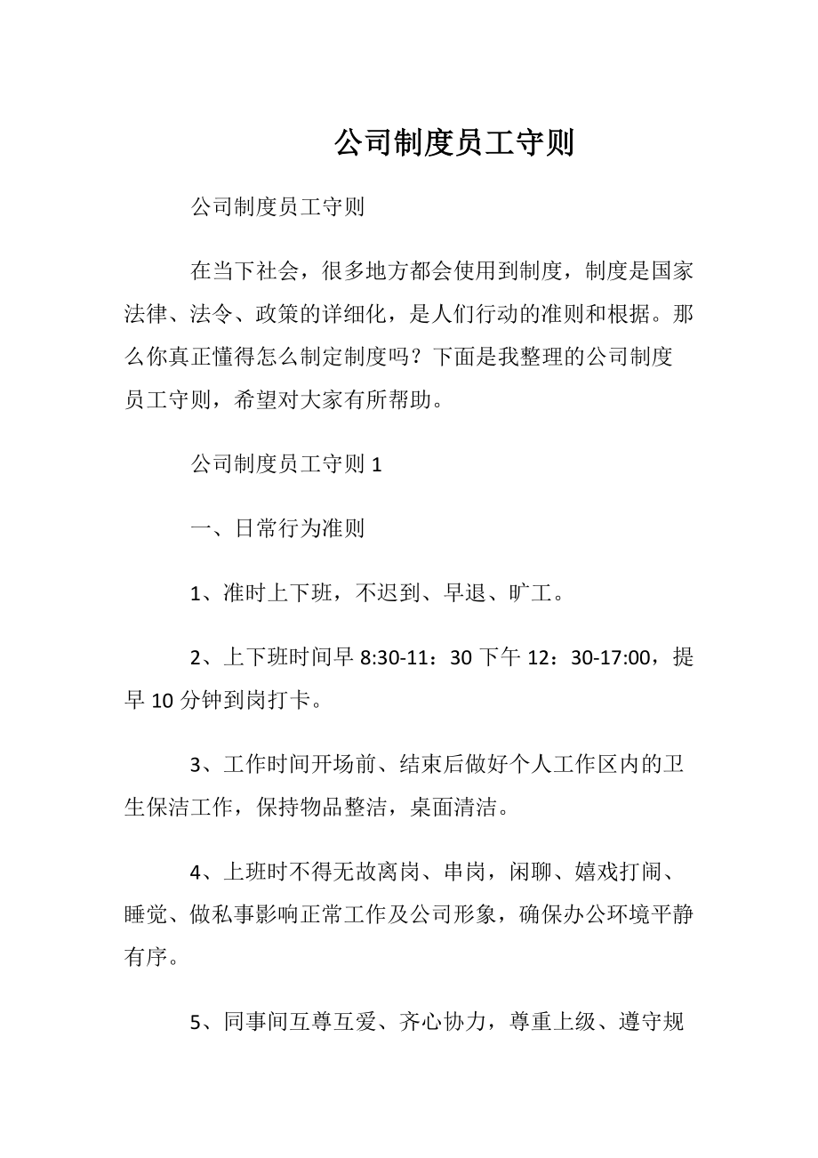 公司制度员工守则.docx_第1页