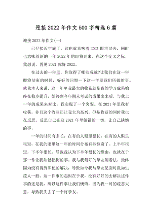 迎接2022年作文500字精选6篇精选.docx