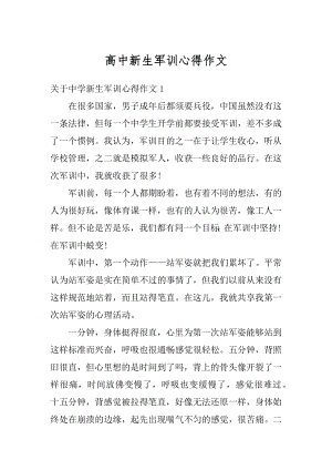 高中新生军训心得作文精编.docx