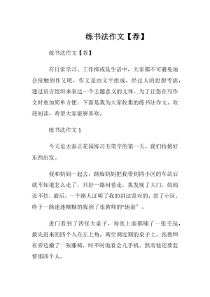 练书法作文【荐】.docx