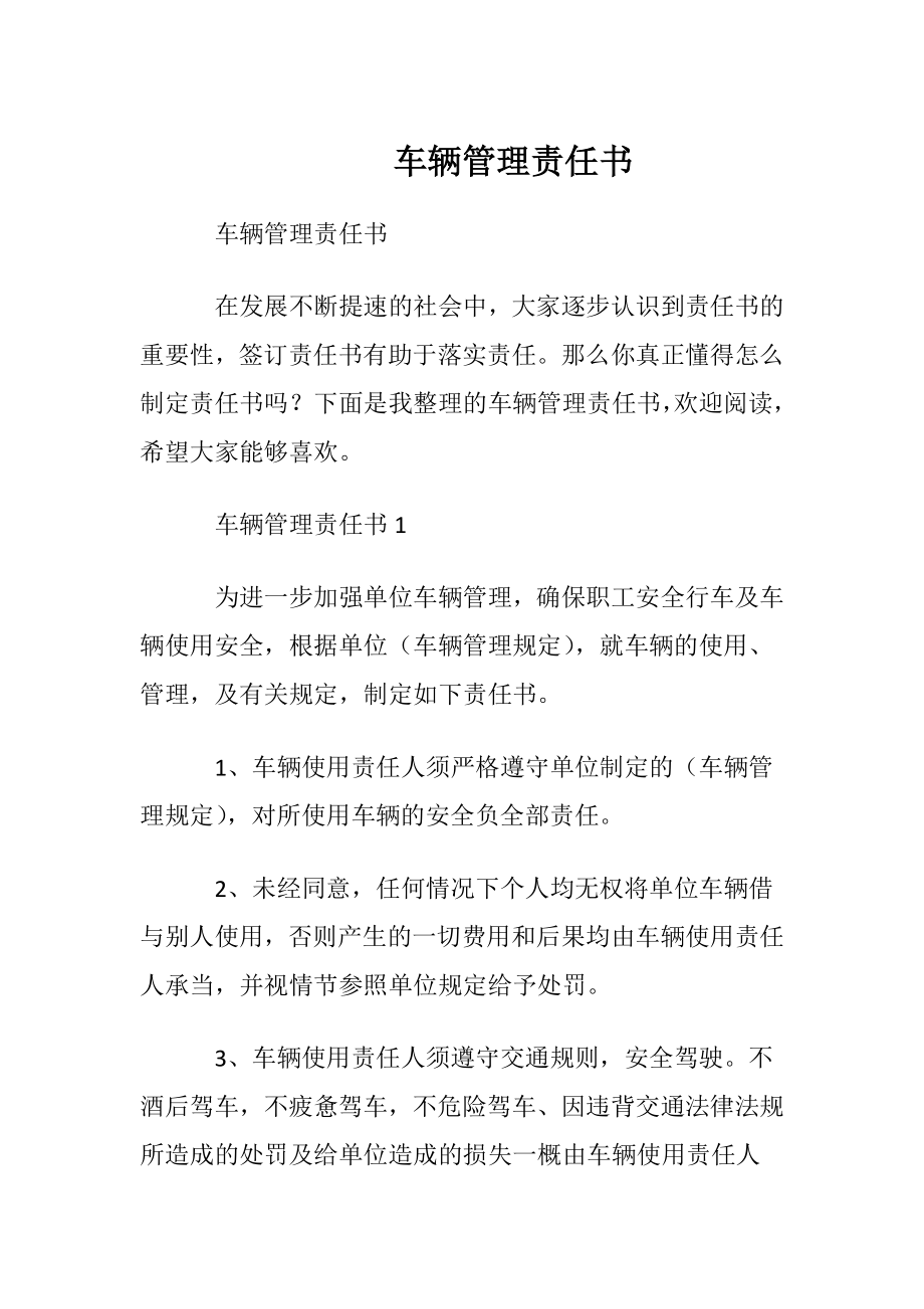 车辆管理责任书.docx_第1页